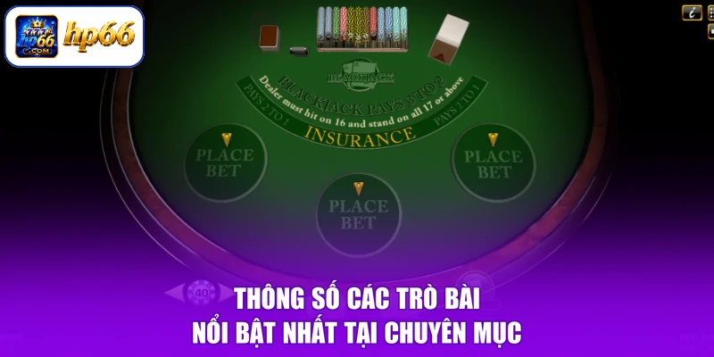Game Bài HP66 3 Thông số các trò bài nổi bật nhất tại chuyên mục